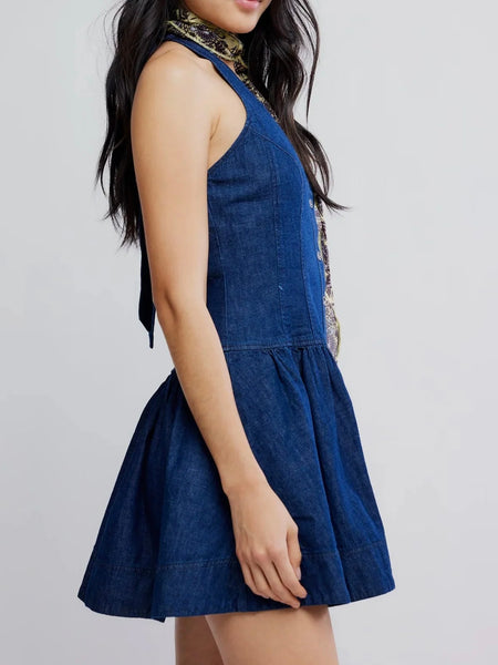 Free People Clean Break Mini Dress- Night Wash