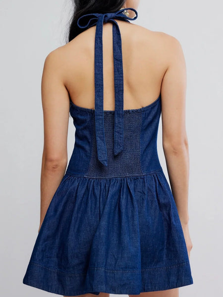 Free People Clean Break Mini Dress- Night Wash