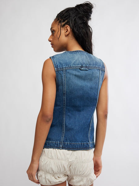 Free People Maris Denim Top- Wall Flower