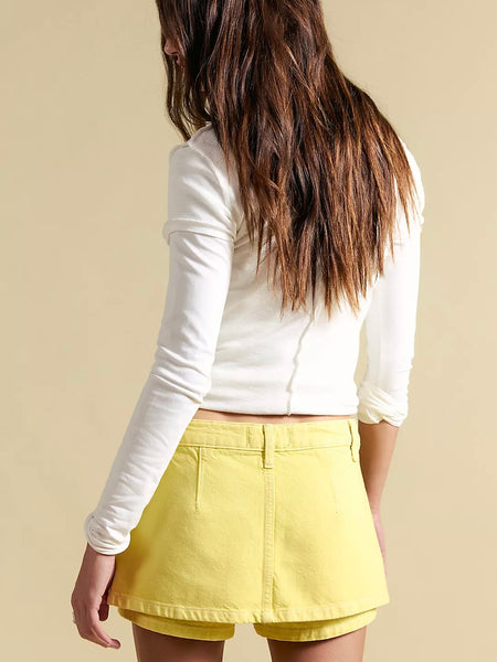 Free People Gallivanting Peekaboo Skort - Lemon Ice