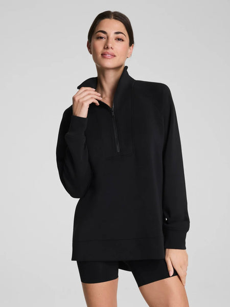 SPANX AirEssential Brushed Half Zip - Very Black