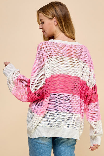 Striped Color Block Knit Sweater