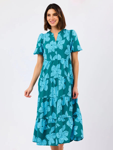 Kinsley Dress- Lagoon Bloom Ocean
