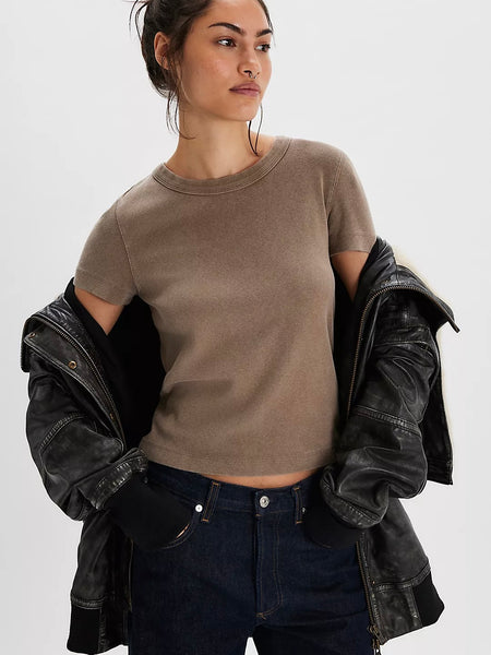 Free People Atlas Crew Tee - Dutch Cocoa