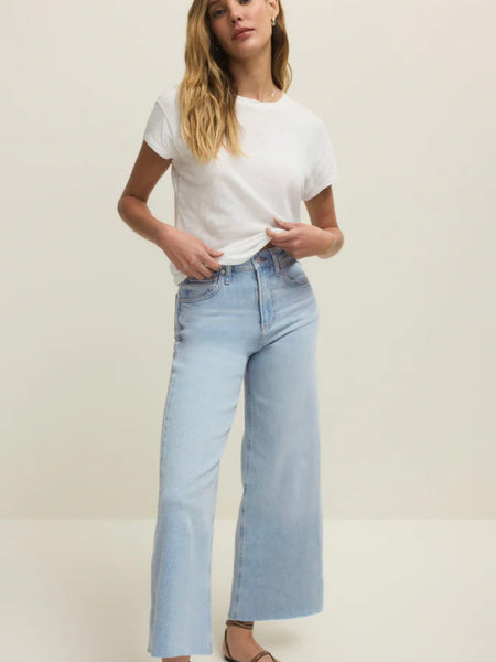 ZSupply Nova High Rise Denim Crop Pant - Azul