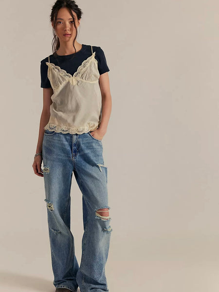 Free People Atlas Crew Tee - Black
