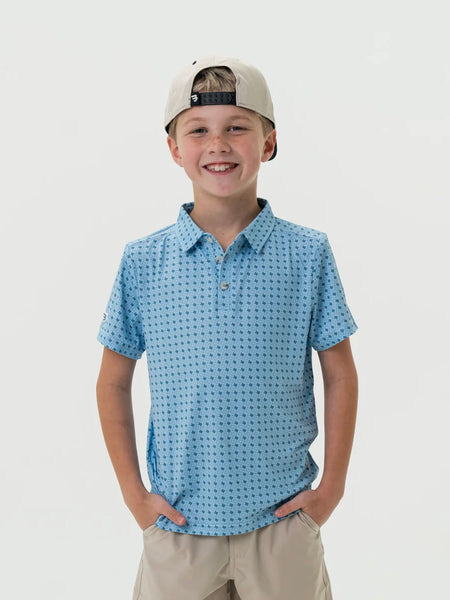 Burlebo Youth Performance Polo - Texas - Light Blue