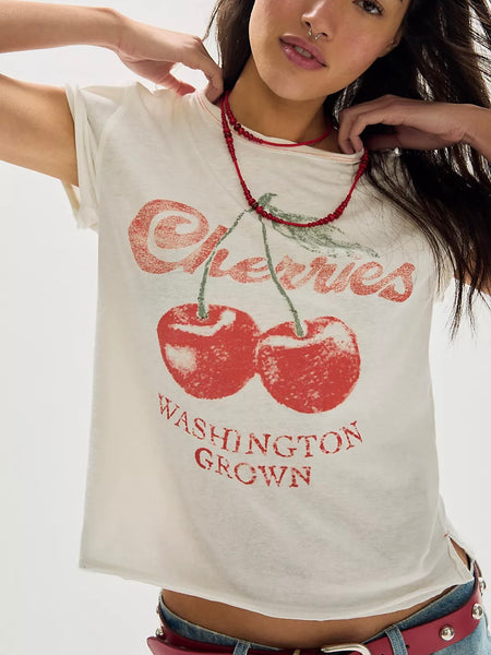 Free People We The Free Nova Tee Graphic - Cherry Combo