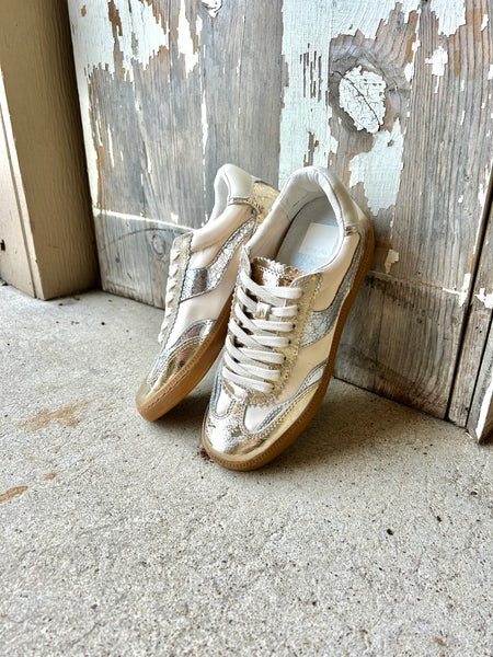 Notice Leather Sneaker - Gold/Silver