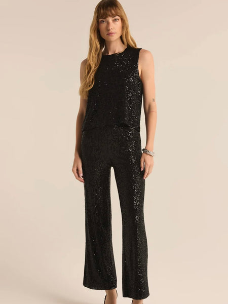ZSupply Skylar Sequin Cropped Pant - Black
