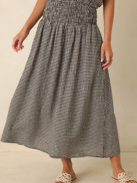 ZSupply Brooke Gingham Skirt - Black