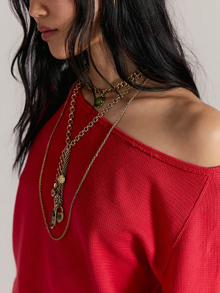 Free People Jess Long Sleeve - Salsa