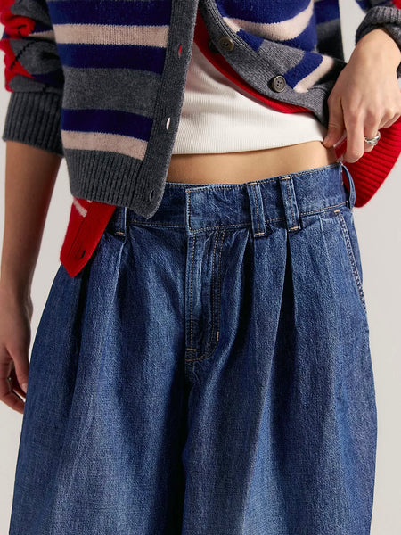 Free People Scout Wide Leg Jeans - Deep Indigo