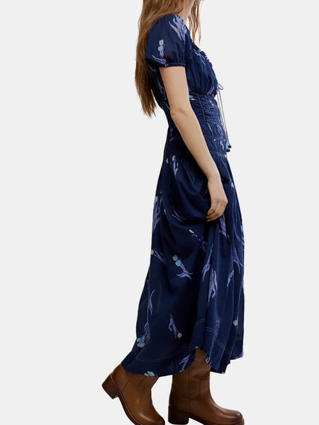 Free People Complete Me Midi Dress - Navy Combo