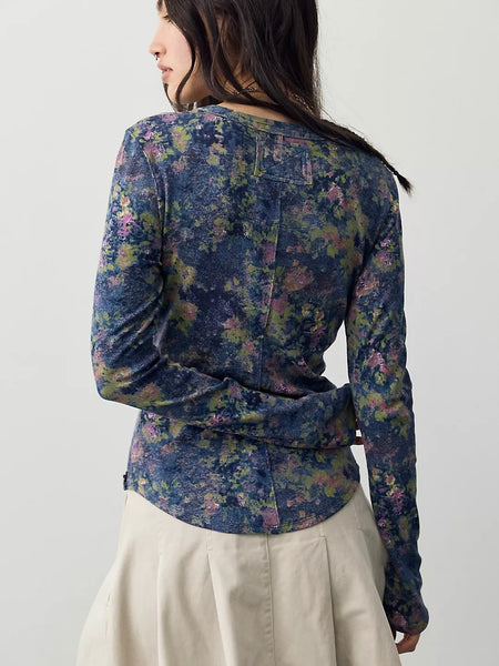 Free People Jamie Henley Printed Top - Floral Haze