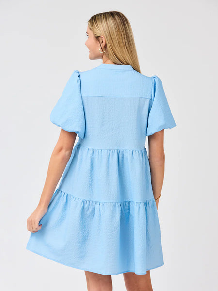 Kinsley Dress- Light Blue Seersucker