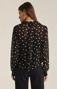 ZSupply Vivienne Polka Dot Crepe Top - Black