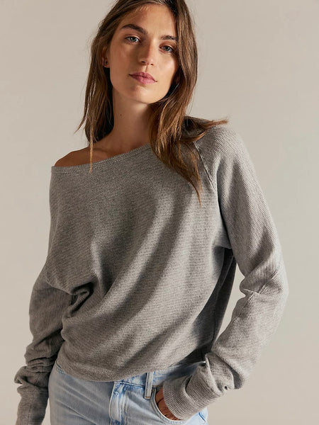 Free People Jess Long Sleeve - Heather Grey