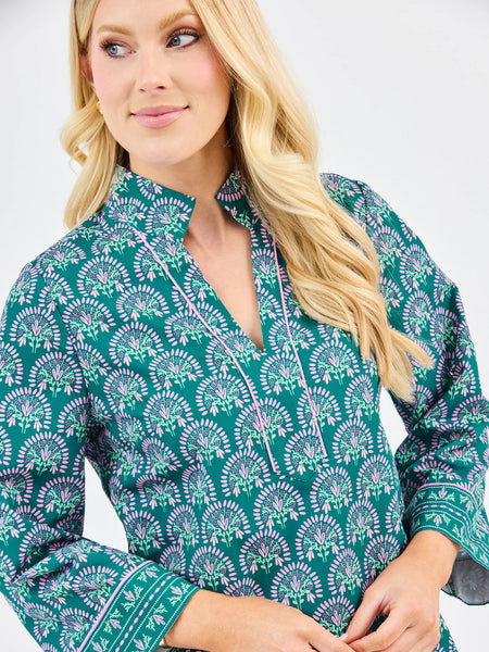 Brenda Dress- Sunshower Flora Ocean