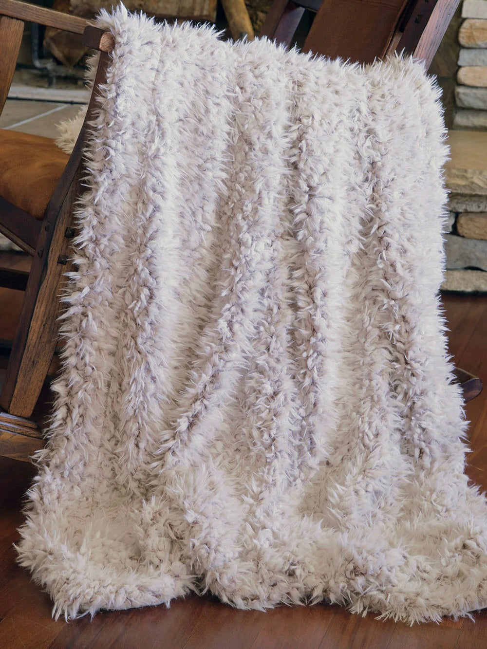 Faux Fur Throw Blanket- Off White