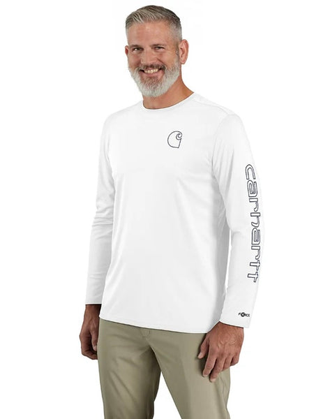 Carhartt Men's Force Sun Defender Lightweight Long-Sleeve Logo Graphic T-Shirt - ALL colors