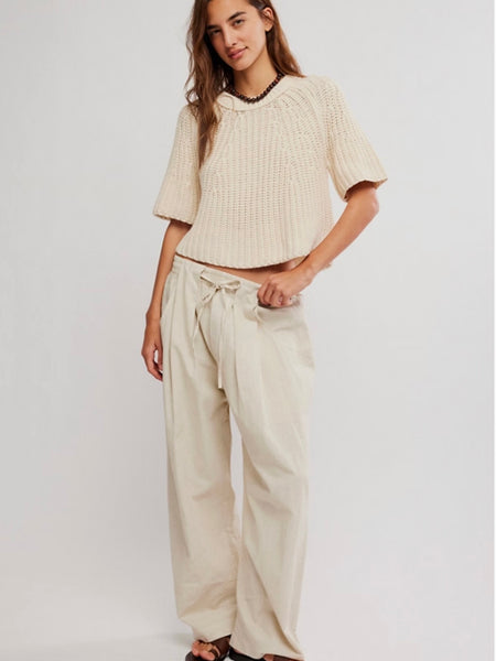 Free People Chambers Laidback Pull on Pants - Summer Sand