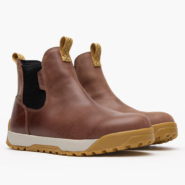 XtraTuf Men’s Waterproof Leather Ankle Deck Boot - Earth Brown