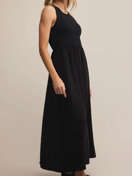 ZSupply Charlotte Ribbed Midi Dress - Black