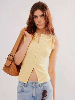 Free People Tilly Vest - Mellow Yellow