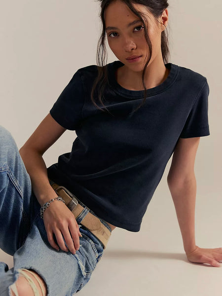 Free People Atlas Crew Tee - Black