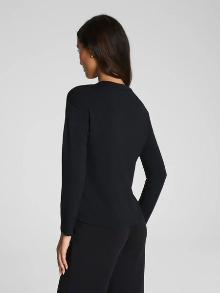 SPANX AirEssential Relaxed Long Sleeve Top - Very Black