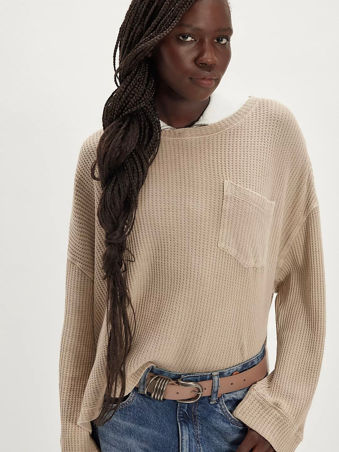 Free People Dawson Pocket Thermal - Smooth Stone