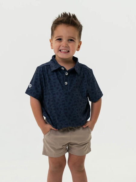 Burlebo Youth Performance Polo - Stars And Stripes Navy