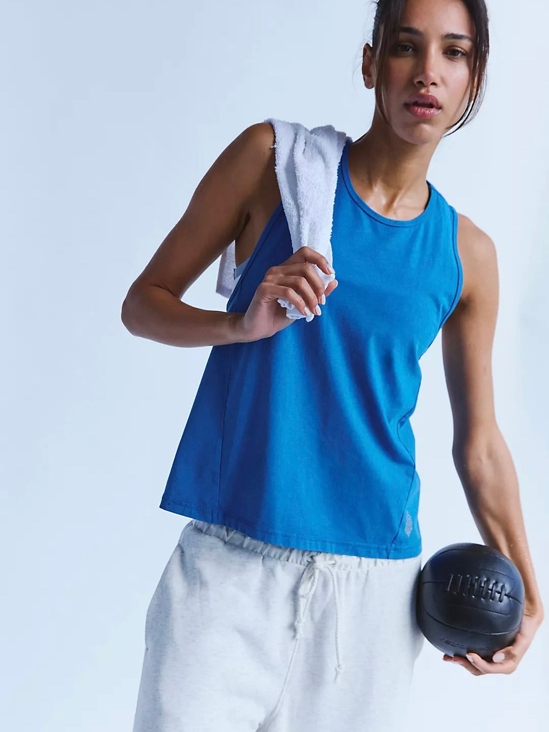 Free People Hot Shot Twist Tank - Light Cobalt