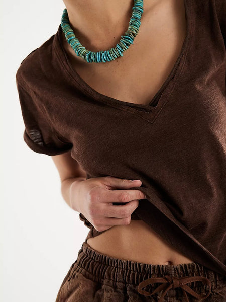 Free People Take 2 Tee - Double Espresso Combo