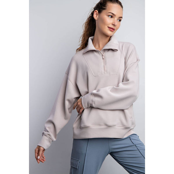 Scuba Quarter Zip Funnel Neck Pullover - All