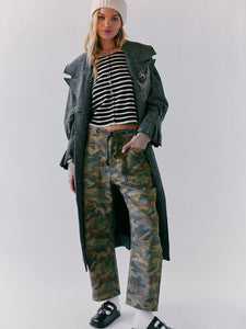 Free People Moxie Barrel Jeans- Green Multi Combo