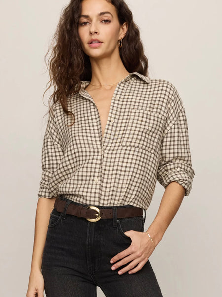 ZSupply River Plaid Button Up - Dark Chocolate
