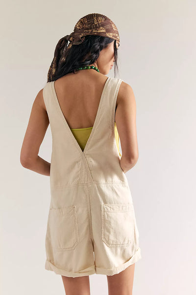 Free People Jude Shortalls - Ecru