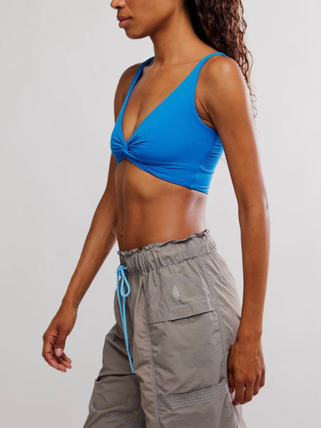 Free People Never Better Twist Crop - Light Cobalt