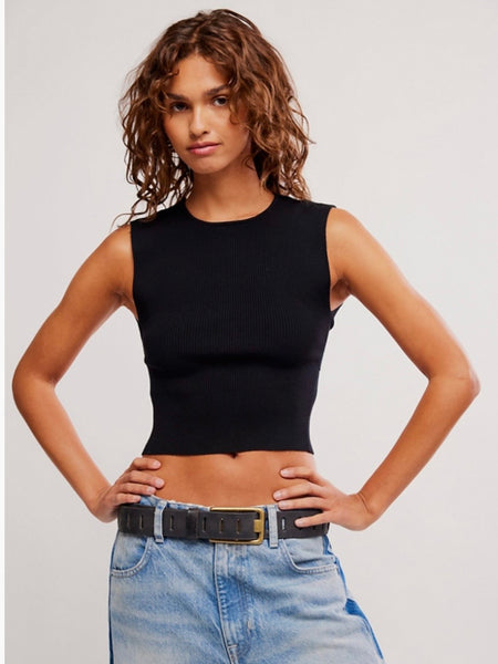 Free People Back To Back Tee - Black