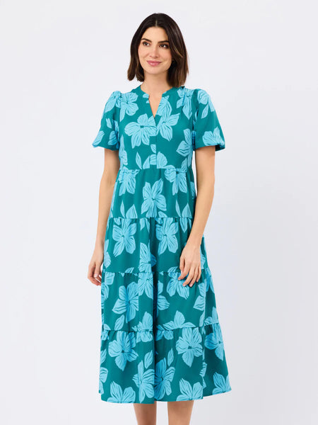 Kinsley Dress- Lagoon Bloom Ocean