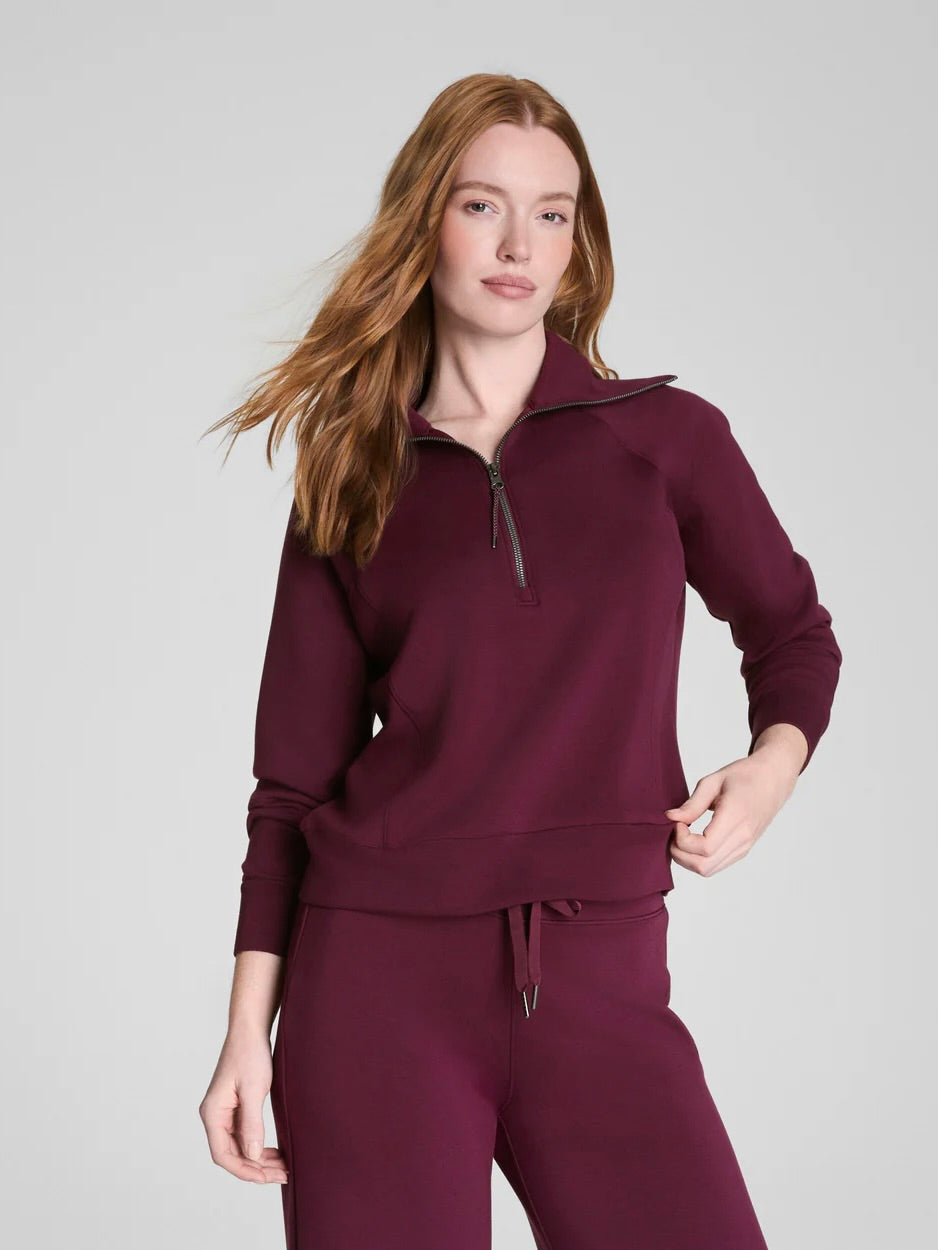 SPANX AirEssential Half Zip - Plum Berry