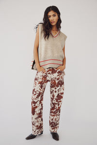 Free People Risk Taker Mid-Rise Printed Jeans