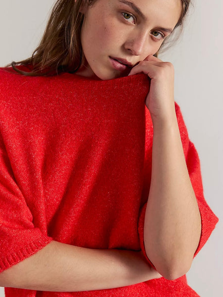 Free People Margot Sweater Tee - Cherry Pop