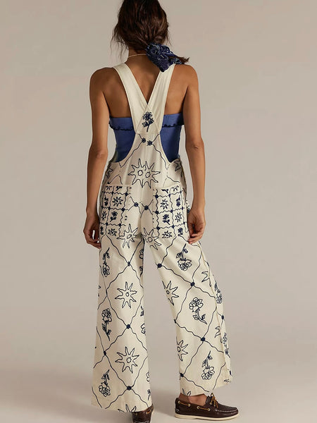 Free People Rising Sun Overalls - Solar Ecru