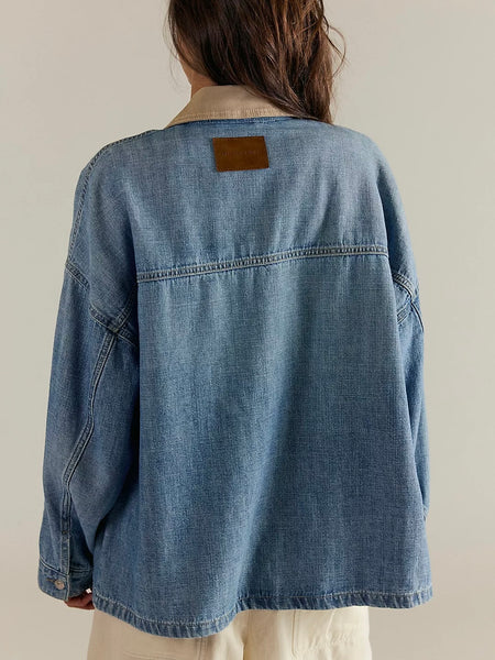 Free People Lemon Denim Jacket - Berry Blues