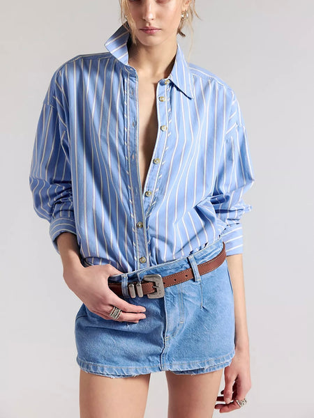 Free People Gallivanting Peekaboo Skort - Oasis Blue