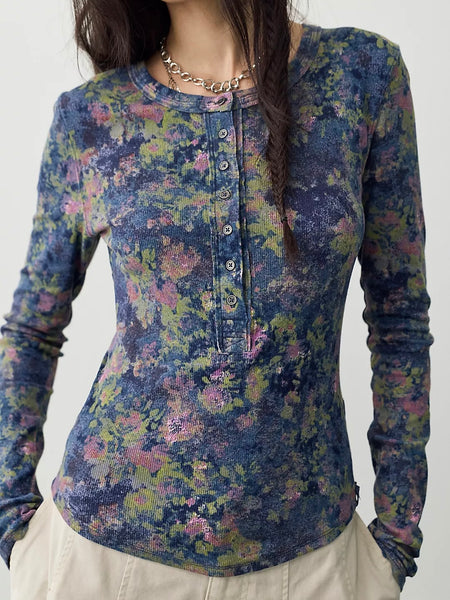 Free People Jamie Henley Printed Top - Floral Haze