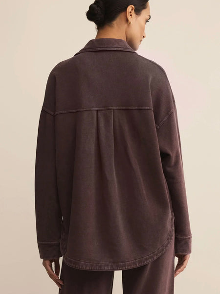 ZSupply All Day Knit Jacket - Chocolate Cherry